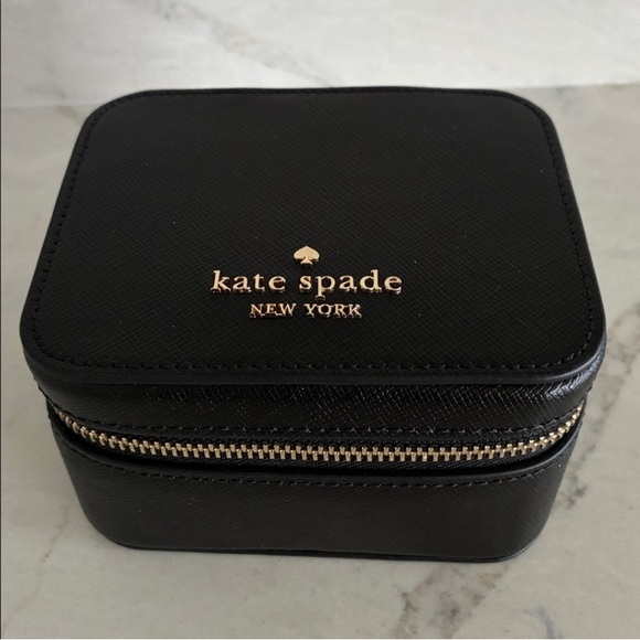 kate spade Jewelry - Kate Spade Black jewelry/Travel Case with Gold Accents